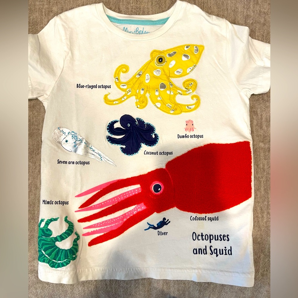 Mini Boden T-shirt Unisex Worn once  Size 7-8